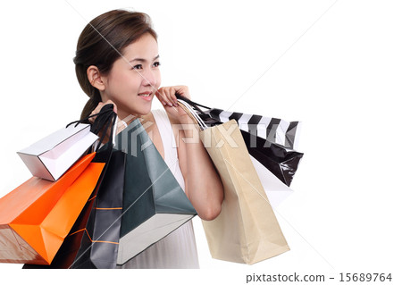 Shopping woman asian happy smiling are shopping 15689764