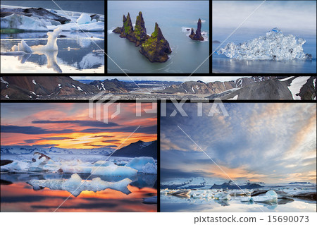 Icelandic landscapes collage 15690073