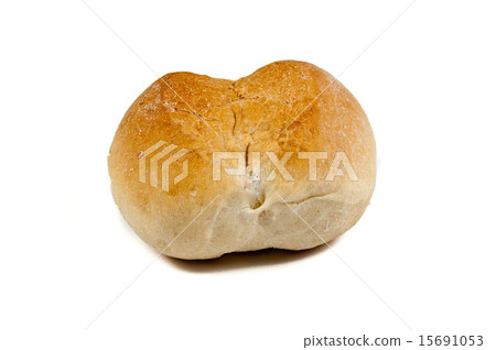 One roll bread isolated on white background One roll bread isolated on white background 15691053