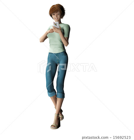 A young woman to book with smartphone A young woman to book with smartphone 15692523