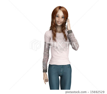 A young woman to book with smartphone 15692529