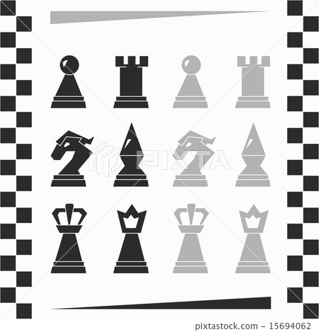 monochrome chessmen silhouette 15694062