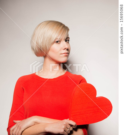 Valentine's Day. Love. Girl holding a heart 15695068