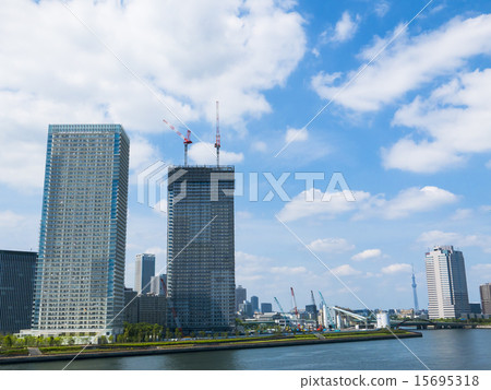 從豐洲大橋的城市景觀 從豐洲大橋的城市景觀 15695318