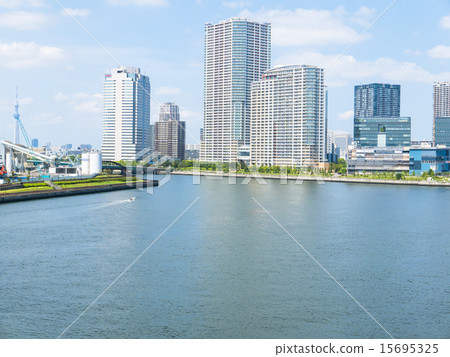 從豐洲大橋的城市景觀 從豐洲大橋的城市景觀 15695325