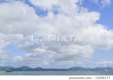 Okinawa · headquarters sea and summer blue sky 15696377