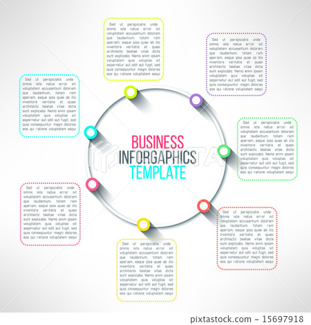 Vector circle process infographics template. Colorful options choice, instruction or presentation 15697918