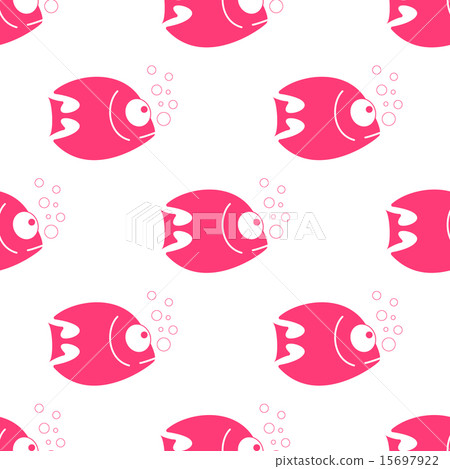 Vector fish seamless pattern. Fish background in clean and simple design 15697922
