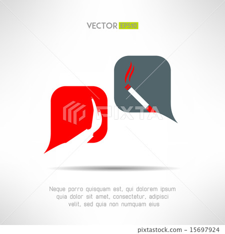 Vector no smoking dialog bacbackground. Cigarette forbidden sign. Health concept  15697924
