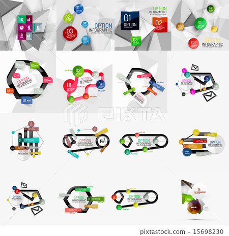 Set of light, paper design option infographic banner templates Set of light, paper design option infographic banner templates 15698230