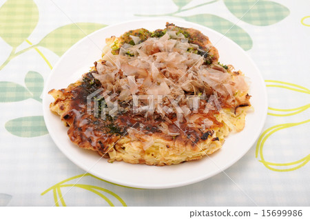 Okonomiyaki pork ball table on a plate Okonomiyaki pork ball table on a plate 15699986