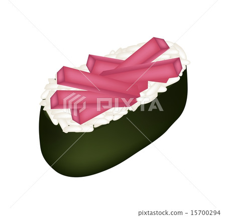 Tuna Sushi or Tuna Nigiri on White Background 15700294