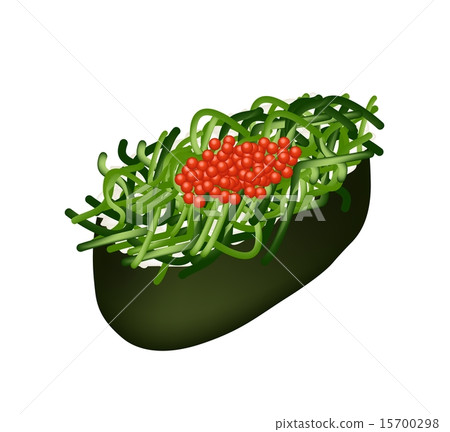 Chuka Wakame Seaweed Salad Sushi with Tobiko Roe 15700298