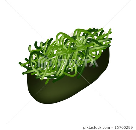 Chuka Wakame Seaweed Salad Sushi on White Chuka Wakame Seaweed Salad Sushi on White 15700299