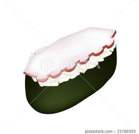 Tako Nigiri or Squid Sushi on White Tako Nigiri or Squid Sushi on White 15700303