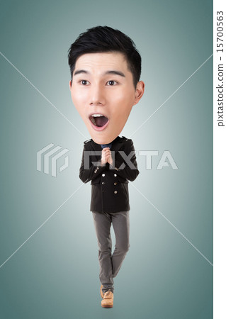 Funny Asian big head man 15700563