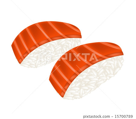 Two Salmon Sushi or Salmon Nigiri 15700789