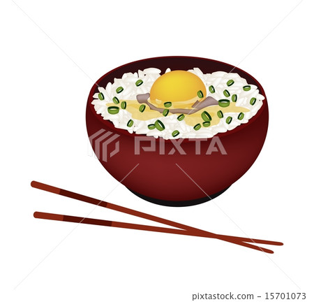 Bowl of White Rice with Raw Egg and Scallion Bowl of White Rice with Raw Egg and Scallion 15701073
