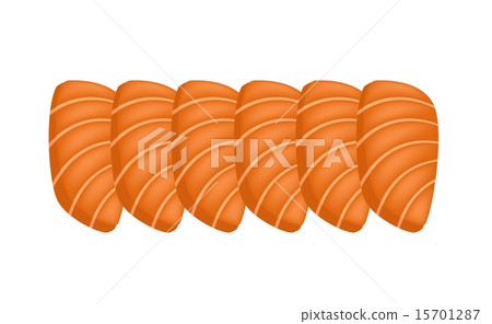 Salmon Sashimi or Sake Sashimi on White Background 15701287
