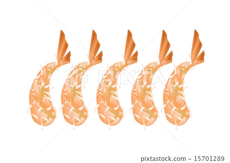 Ebi Tempura or Fried Shrimp on White Background 15701289