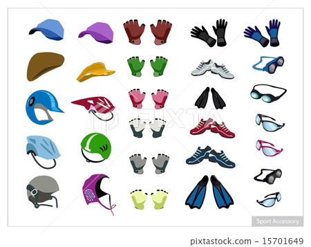 Set of Sport Accessory on White Background Set of Sport Accessory on White Background 15701649