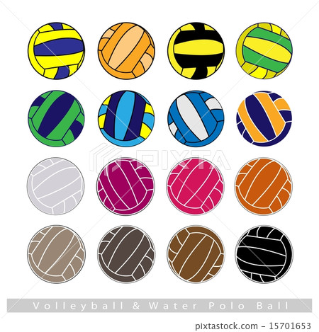 Collection of Volleyball Balls on White Background Collection of Volleyball Balls on White Background 15701653