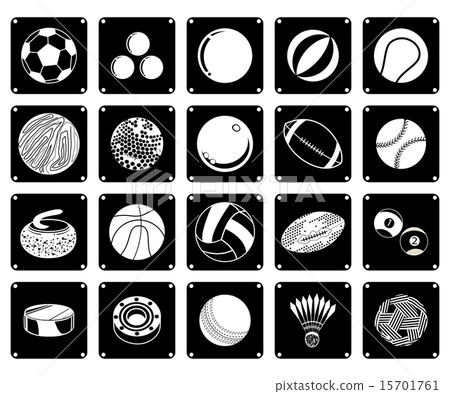 Collection of Sport Ball Icons on White Background 15701761