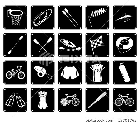 Collection of Sport Equipment Icons Collection of Sport Equipment Icons 15701762
