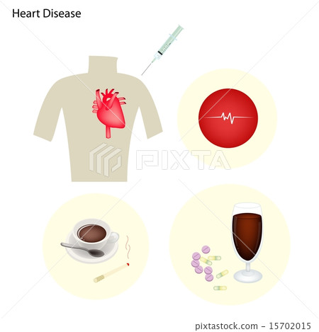 Heart Disease Concept on A White Background Heart Disease Concept on A White Background 15702015