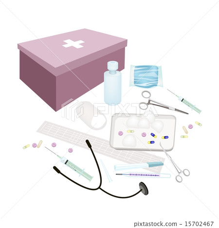 First Aid Box with Medical Supplies 15702467