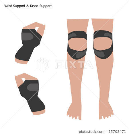 Wrist Support and Knee Support on White Background Wrist Support and Knee Support on White Background 15702471