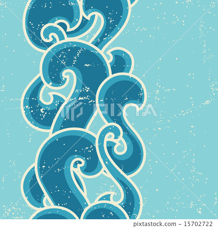 Grunge retro seamless pattern with abstract curly waves Grunge retro seamless pattern with abstract curly waves 15702722