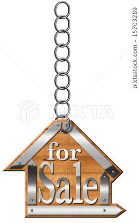 House For Sale - Sign Hanging from Chain 15703289