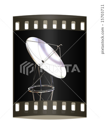 SAT isolated on black background. The film strip 15703711