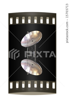 SAT isolated on black background. The film strip 15703713