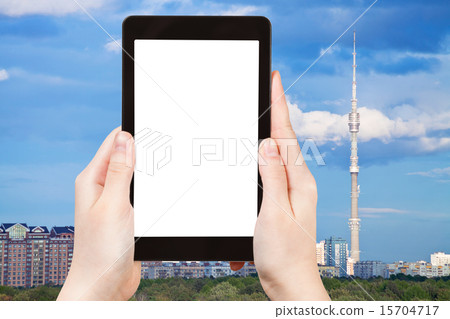 tourist photographs of Moscow city with TV tower 15704717