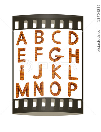 Wooden Alphabet set. The film strip Wooden Alphabet set. The film strip 15704852