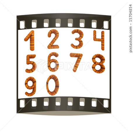 Wooden numbers set. The film strip Wooden numbers set. The film strip 15704854