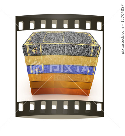 The stack of books. The film strip 15704857