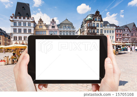 tourist photographs Market square in Trier Germany 15705108