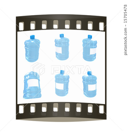 Set of bottle with clean water. The film strip Set of bottle with clean water. The film strip 15705478