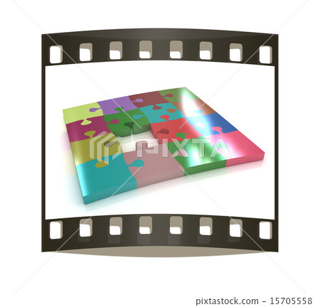 Many-colored puzzle pattern. The film strip 15705558