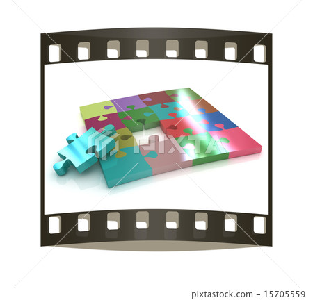 Many-colored puzzle pattern. The film strip 15705559