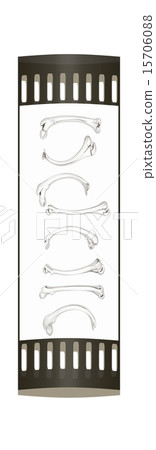Set of metal bone. The film strip Set of metal bone. The film strip 15706088