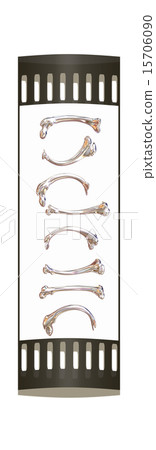 Set of metal bone. The film strip 15706090
