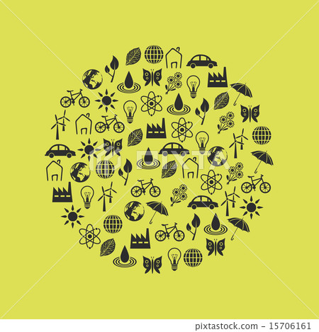 environment icons in circle 15706161