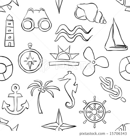 seamless sketch marine pattern seamless sketch marine pattern 15706343