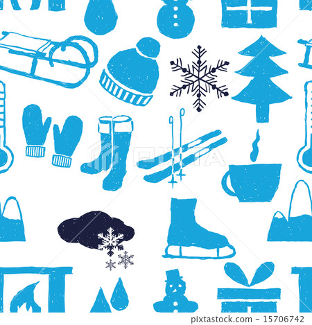 doodle winter seamless pattern 15706742