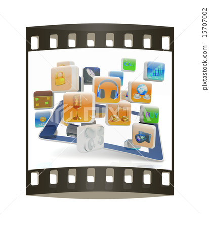Smart Phone with Media Icons. The film strip 15707002