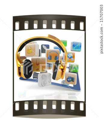 Smart Phone with Media Icons. The film strip 15707003